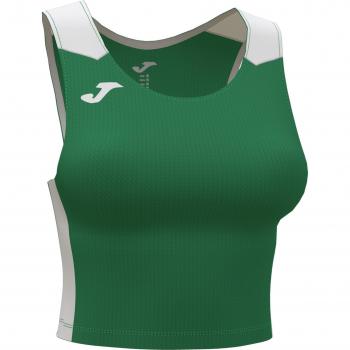 Joma Record II Women's Short Tank Top - Green and White