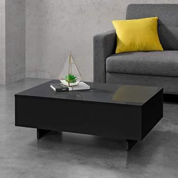 Mesa de Centro Vänersborg 85 x 55 x 31 cm - Negro Brillante Aglomerado
