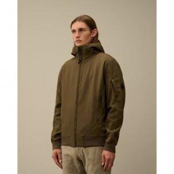 C.P. Company Men's Green Lightweight Hooded Jacket - Size L