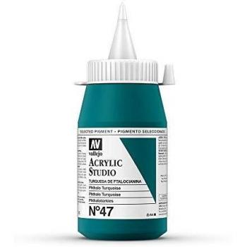 Acrílico Vallejo Studio 500 ml Nº 47 Turquesa de Ftalocianina