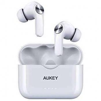 AUKEY Auriculares Bluetooth Inalámbricos con Graves Potentes, Carga Rápida USB-C, IPX5 Resistente al Agua, Micrófono Integrado, Auriculares Deportivos, 25 Horas de Funcionamiento, Bluetooth 5