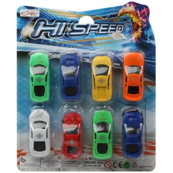 BB Kids - Coche Multicolor 8 Piezas - Juguetes de Calidad para los Más Peques