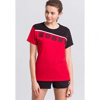 Erima Women's 5-C Short Sleeve T-shirt Red/Black/White Size 48