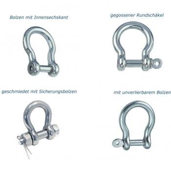 Pauli Edelstahldesign grillete combado Acero Inoxidable V4 A – AISI316 Inoxidable VA A4 también para Vela, mit Bolzen mit Innensechskant