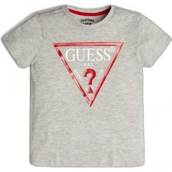Guess Kids Triangle Logo T-Shirt - Light Grey