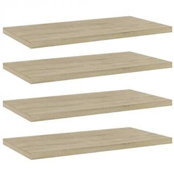 vidaXL Bookshelf Boards 4 pcs Sonoma Oak 40x20x1.5 cm Engineered Wood