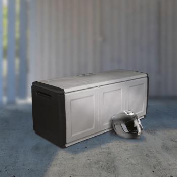 vidaXL Garden Storage Box 138x53x57 cm 330 L Dark Grey and Black