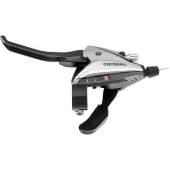Brake- and Gear Levers, 4-Finger 3-Speed, Left V- and C-Brake, 1800 Millimetre Length, Silver, ST-EF 65 by Shimano