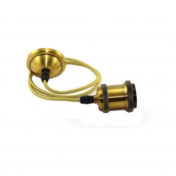 Portalámpara colgante de bronce vintage con cable ajustable de 1 m para casquillo E27