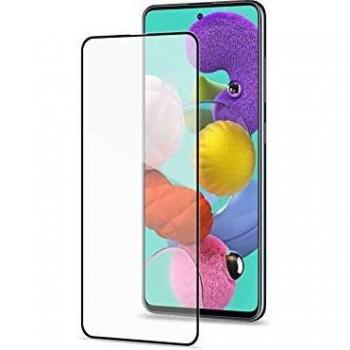 Celly Protector de Pantalla para Samsung Galaxy A51, Vidrio Cristal Templado Dureza 9H Antihuellas y Antiarañazos, Negro