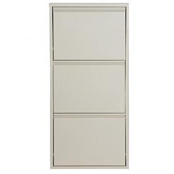 Zapatero de Acero Beige 50x15x103cm con 3 Cajones