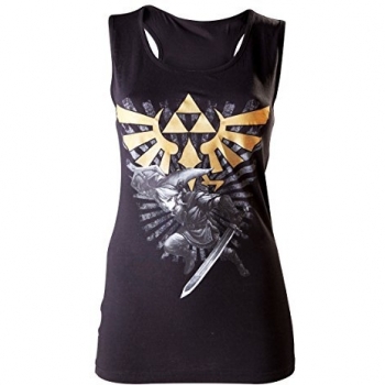 Zelda - Camiseta nadadora - Link con Master - mujer - negro - M