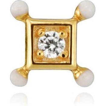 Pendiente Viceroy Trend de Plata Bañada en Oro con Circonita en Forma de Cuadrado