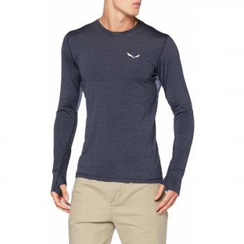 SALEWA Puez Hybrid Dry M L/S tee Camiseta de Manga Larga, Hombre, Azul