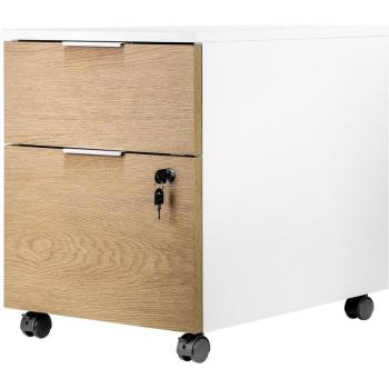 Cajonera Artisan Combinación Blanca y Madera Natural