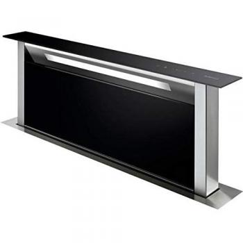 Campana Extractora De Dietrich DHD7961B, 90 cm, 757 m³/h, 61 dB, Vidrio Negro/Inox