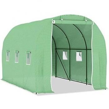 vidaXL 6.86 m² Greenhouse with Steel Foundation, Dimensions 3.43x2x2 m