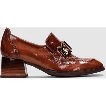 Hispanitas Charlize Marrón Mujer Piel Mocasines con Altura de Tacón y Adorno de Hebilla