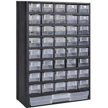 vidaXL 41-Drawer Plastic Storage Cabinet Tool Box