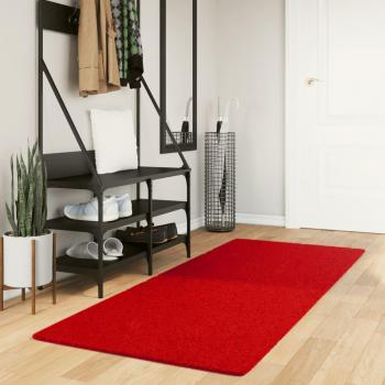 Alfombra de pelo corto OVIEDO 80x200 cm Color Antracita, Beige, Crema y Rojo - Alfombra de área para Sala de Estar, Dormitorio, Habitación y Salón