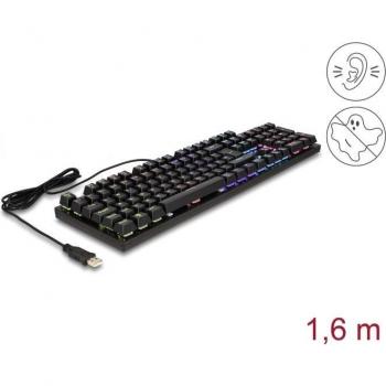 Teclado Mecánico para Juegos USB Cableado 1.6m Negro con RGB