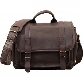 PAUL MARIUS bolsa de cuero marrón oscuro para la cámara con modular interior LE PETIT REPORTER