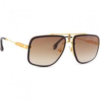 Carrera Glory II Unisex Pilot Sunglasses - Black & Gold, Prescription or Non-Prescription, Online Try-On, Plastic Frame