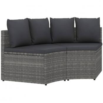 vidaXL Set de Sofás de Jardín con Cojines 2 Piezas Ratán Sintético Gris