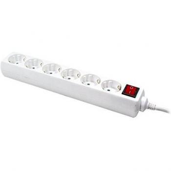 LogiLink LPS202 - Alargador de Corriente con 6 Tomas y 1.5 m, Blanco