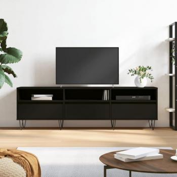 Mueble de TV madera contrachapada 150x30x44,5 cm color negro