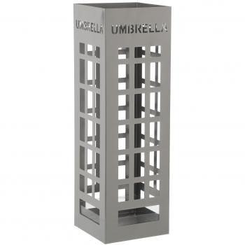 SuskaRegalos-Paragüero Metal Plateado Cuadrado _19x19x49cm