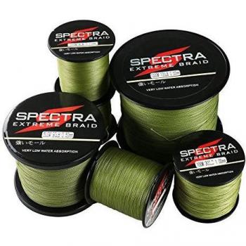 Hilo trenzado para pescar Extreme Braid de Spectra, resiste de 2,7 a 136 kg, de 100 a 2000 m, color verde militar, 300m/328Yards 30lb/0.26mm