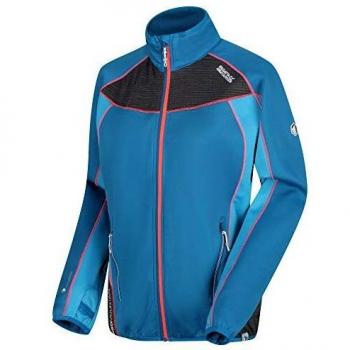 Regatta Yare - Chaqueta de softshell elástica para mujer, con parte trasera cálida, Mujer, Carcasa suave., RWL166 50Q10L, Gasolina Azul/Atlantis, Size: 10