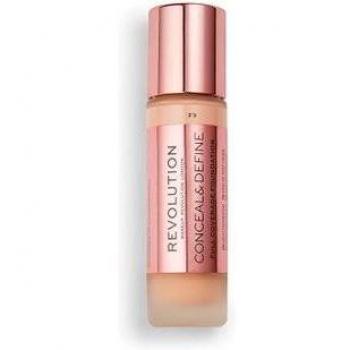 Revolution Conceal & Define Liquid Foundation #F9 - Full coverage, liquid foundation, lightweight formula, matte finish, long-lasting wear, cruelty-free, vegan-friendly
