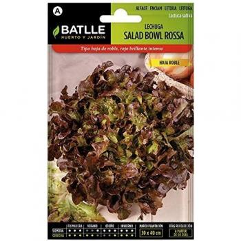 Semillas de Lechuga Roble - Batlle Sobres Hortalizas, variedad hoja roble, ideal para cultivo en huertos urbanos y jardines, con hojas tiernas y crujientes, fácil de cultivar, ciclo corto de crecimiento
