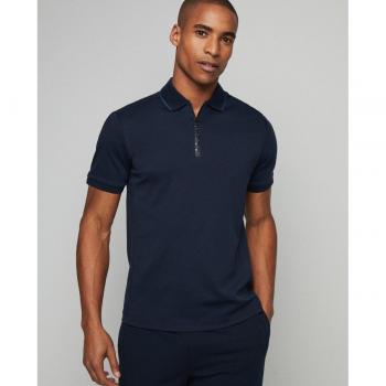 Polo City marino de hombre Hackett London con cuello clásico y logo bordado