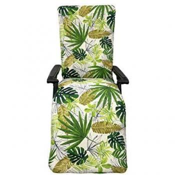 TIENDA EURASIA® Cojín para Tumbona de Jardín - Estampados Tropicales - Cojín Acolchado Relleno de Fibra - Medidas 120-180 x 50 x 10 cm - Ideal para tumbonas, sillas y hamacas.
