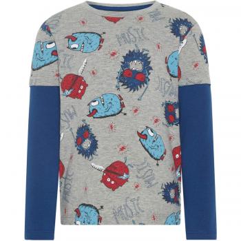 NAME IT - Camiseta de Manga Larga - Manga Larga - para niño Gris 92 cm