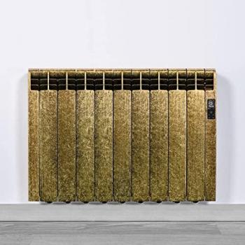 Radiador eléctrico Rointe DNA0990RCV 990W Wifi Diseño Damasco Oro Viejo Satinado 9 Módulos