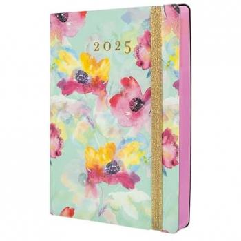 Finocam - Agenda Flexi Joy 2025 Bloom, encuadernada, 1 día por página, enero 2025 a diciembre 2025 (12 meses), tamaño FA5 (148x210 mm), multicolor, en