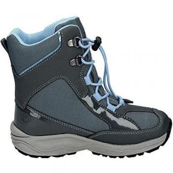 Geox Niñas Botas de Nieve New Alaska Girl, Chica Botas,Botas de Invierno,Botas térmicas,moonboots,canadienses,DK Grey/Sky,27 EU / 9 UK Child