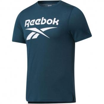 Camiseta de training Reebok Workout Ready Supremium Graphic para hombre en color verde, manga corta, material ligero y transpirable, diseño gráfico moderno