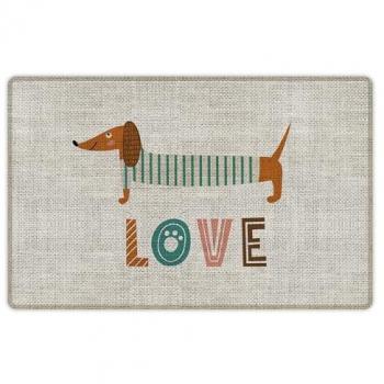 Alfombra de vinilo impermeable para mascotas Love 48x75 cm
