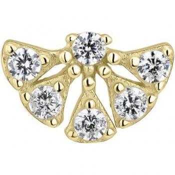 Piercing tragus Earcandy Aridian de plata bañada en oro amarillo 18k