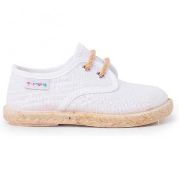 Blucher de lino con cordones y base de yute para bebés