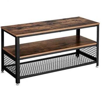 Mueble de TV Industrial de Madera y Metal, Soporta Televisores hasta 43 Pulgadas, Diseño Vintage y Moderno