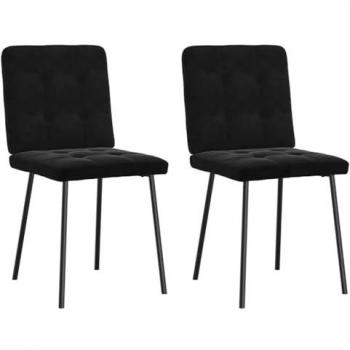Black Velvet Dining Chairs Set of 2
