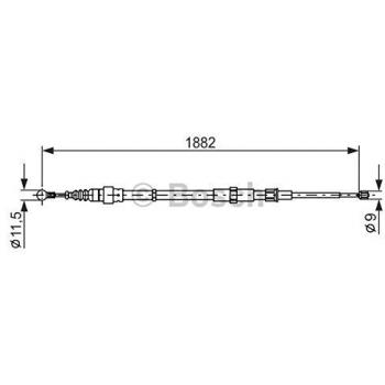 Cable de freno de mano BOSCH 1 987 482 193 para Skoda Roomster, lado izquierdo y derecho