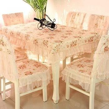 Gamuza de la mesa tapicería tela Tapicería Gamuza ablashi traje de encaje mantel mantel fundas de silla de comedor Europea mesa redonda, algodón mixto, Purple flower garden, 1 +1 backrest cushion