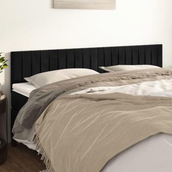 Cabecero 2 Piezas Terciopelo Negro 90x5x78/88 cm